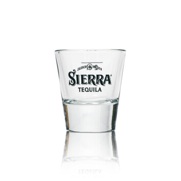 6x Sierra Tequila Glas Shotglas schwarz wei&szlig;