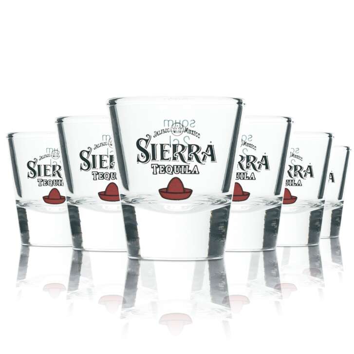 6x Sierra Tequila Glas 2cl Shot Kurze Stamper Schnaps Gläser Gastro Kneipe Lime