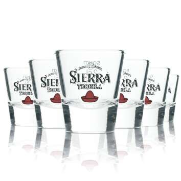 6x Sierra Tequila Glas 2cl Shot Kurze Stamper Schnaps...