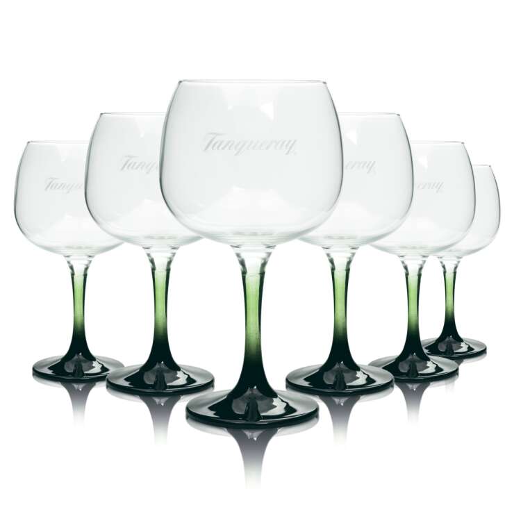 6x Tanqueray Gin Glas Ballonglas Cocktail grün Longdrink Copa Gläser - Das Große