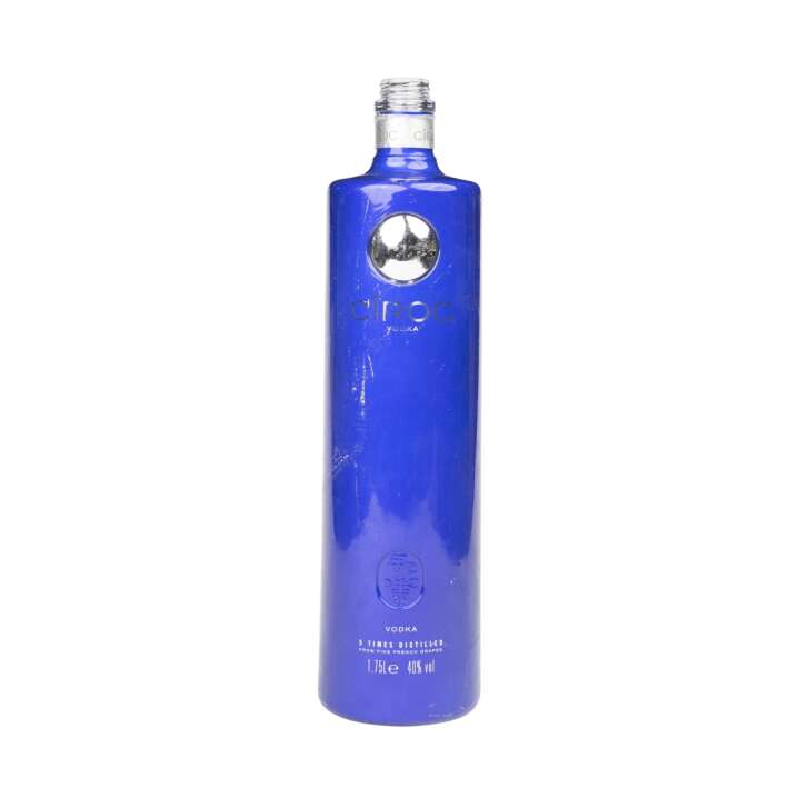 Ciroc Vodka Flasche 1,75l LEER gebraucht Ultra Premium Wodka blau Deko Basteln
