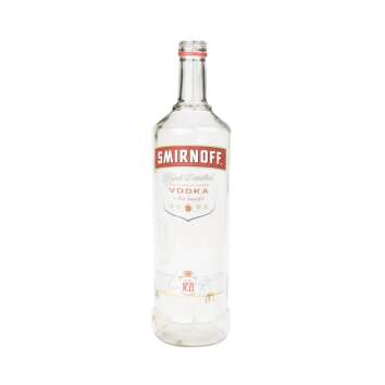 Smirnoff Vodka Flasche 3L LEER gebraucht Basteln Lampe Deko Spardose Bar rot