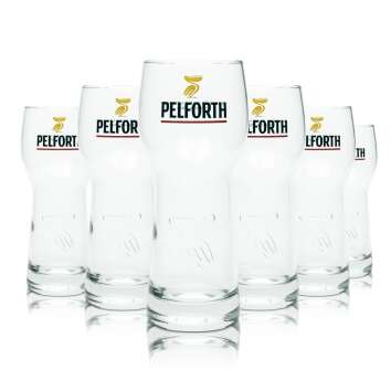 6x Pelforth Bier Glas 0,5l Relief Pelikan Gl&auml;ser...