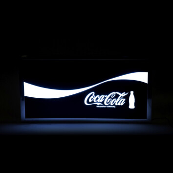Coca Cola Vintage Leuchtreklame 61x32 "Welle" LED Farbwechsel rot weiß Sign Neon
