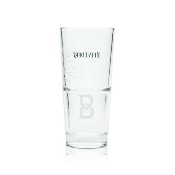 6x Belvedere Vodka Glas Longdrink neues Motiv "B" Cocktail Gläser Eiche Bar