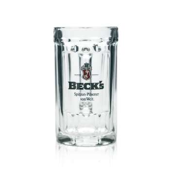 6x Becks Bier Glas 0,5l Krug Relief Sahm Seidel Altes Logo Relief Gläser Krüge