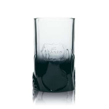 6x Kraken Rum Glas 0,3l Relief Druck schwarz Longdrink Gläser Tentakel Tinto