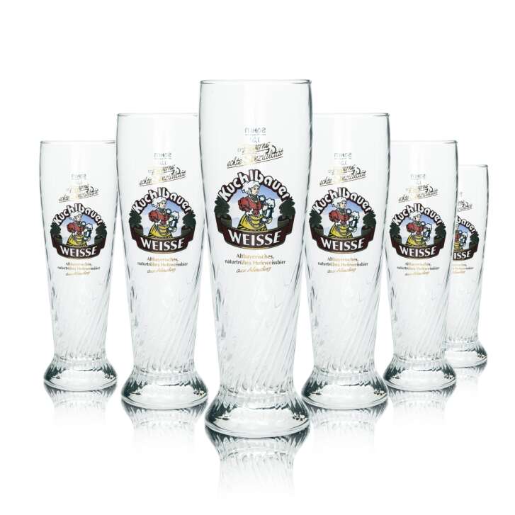 6x Kuchlbauer Bier Glas 0,3l Weißbier Weisse Relief Gläser Hefe Weizen Bayern