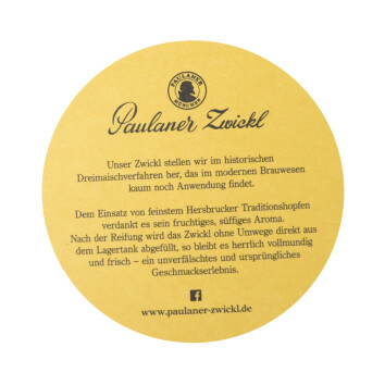 100x Paulaner Bierdeckel "Zwickl" Untersetzer Gläser Bierfilz Tisch Schoner Bar