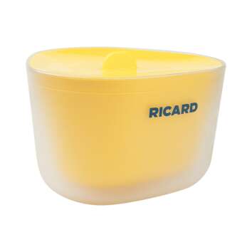 Ricard Eisbox Kühler Flaschen Eiswürfel Behälter gelb Deckel Cooler Bar Cubes