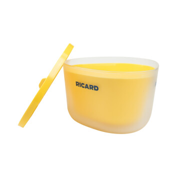 Ricard Eisbox Kühler Flaschen Eiswürfel Behälter gelb Deckel Cooler Bar Cubes