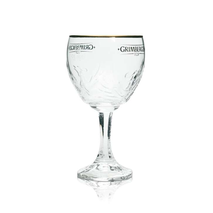 Grimbergen Glas 0,33l  Pokal Kelch Kontur Goldrand Gläser Gastro Belgium Beer