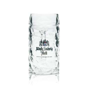 6x König Ludwig Bier Glas 0,5l Krug Raute Seidel Sahm Relief Gläser Henkel Krüge