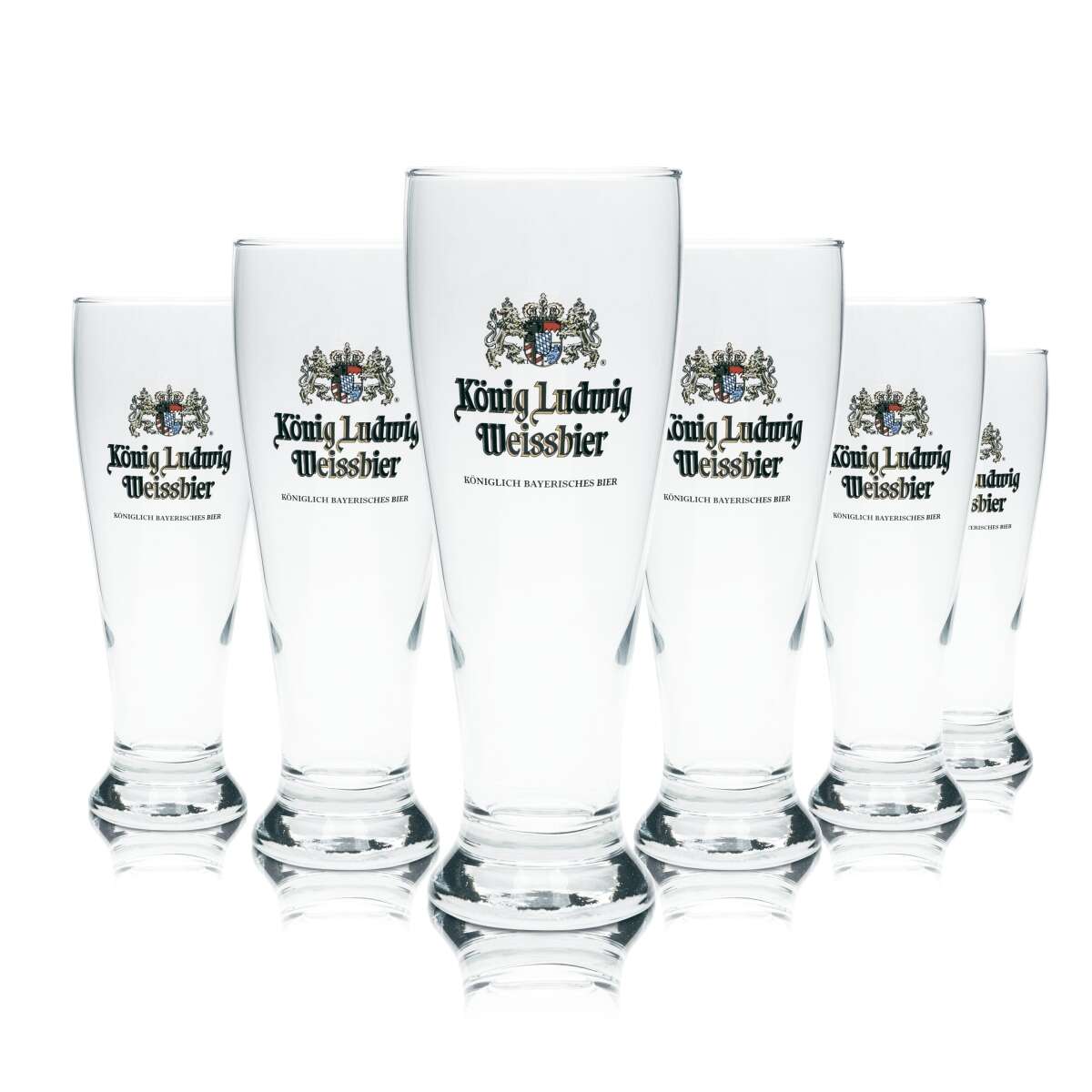 6x König Ludwig Bier Glas 0,5l Weissbier Hefe Weizen Gläser