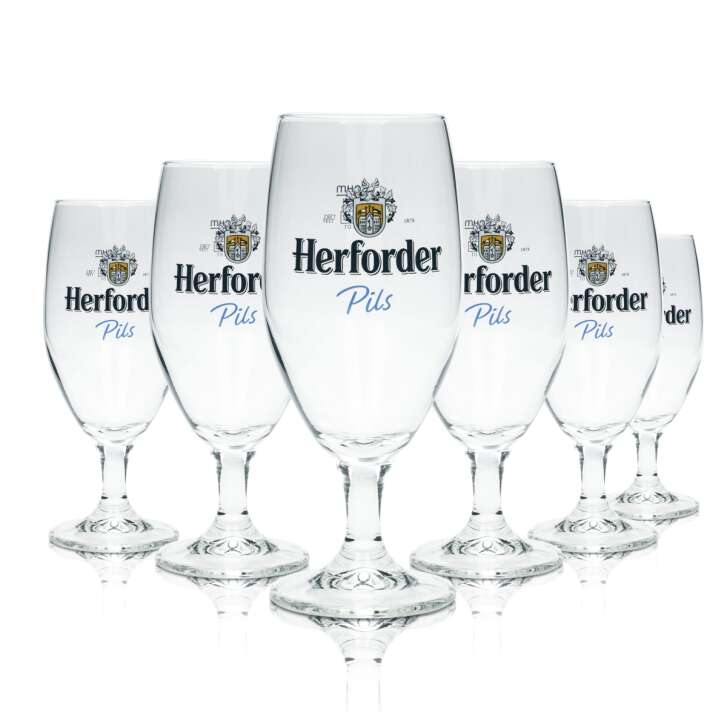 6x Herforder Bier Glas 0,3l Pils Pokal Vienna Sahm Tulpe Gläser Brauerei Beer