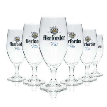 6x Herforder Bier Glas 0,3l Pils Pokal Vienna Sahm Tulpe...
