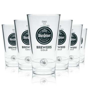 6x Warsteiner Bier Glas 0,3l Becher Brewers Gold Sahm...