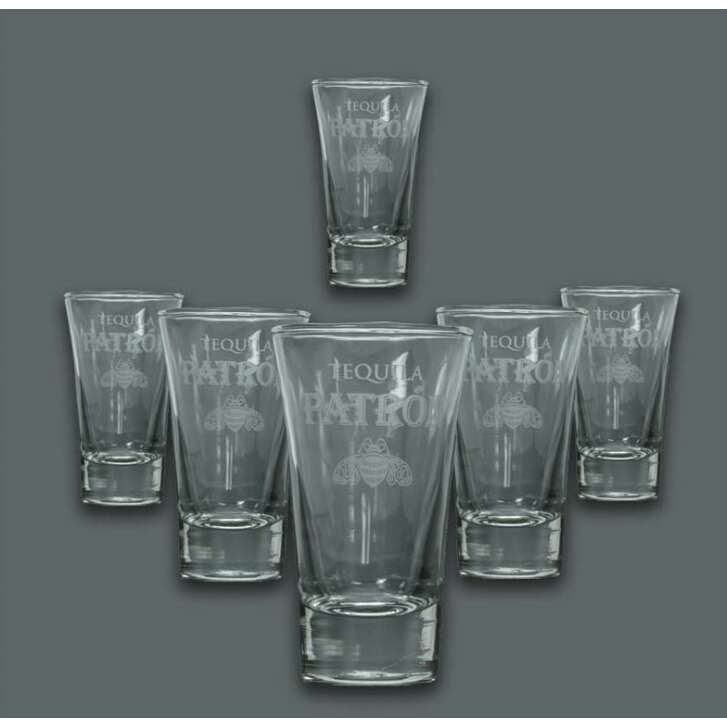 12x Patron Tequila Glas Shotglas normal