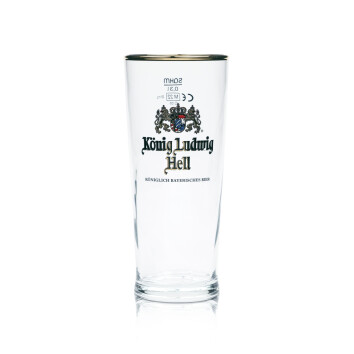 6x König Ludwig Hell Bier Glas 0,3l Becher Germania Goldrand Sahm Relief Gläser
