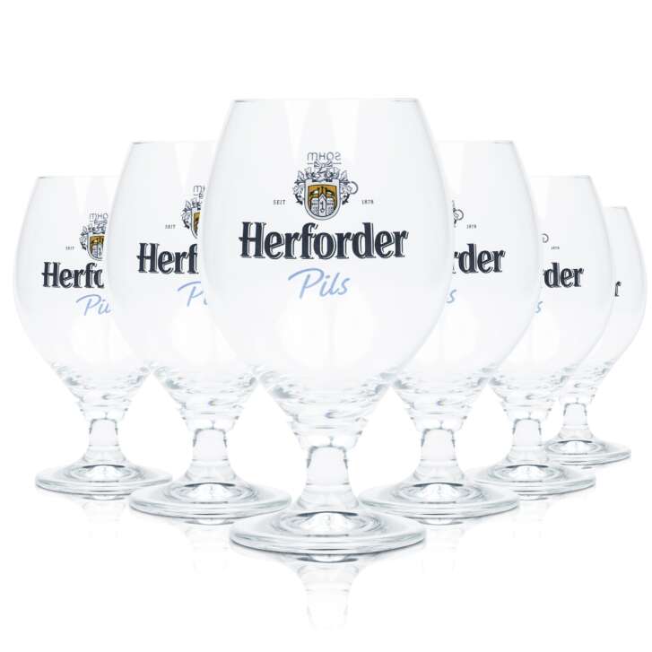 6x Herforder Bier Glas 0,4l Pokal Pils Gläser Tulpe Ballon Stielglas Brauerei