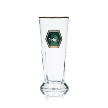 6x Diebels Bier Glas 0,25l Pokal Relief Kupferrand Tulpe...