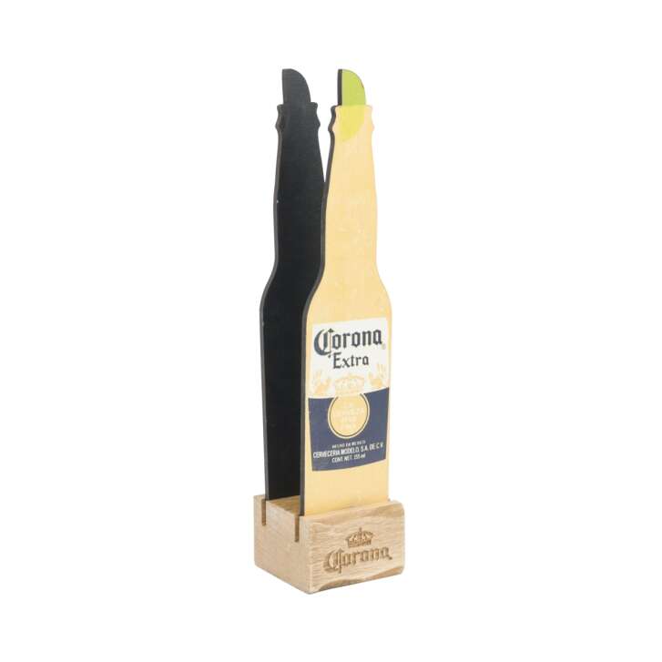 Corona Bier Tischaufsteller Holz 30x7cm Menu Karten Halter Deko Gastro Kunden