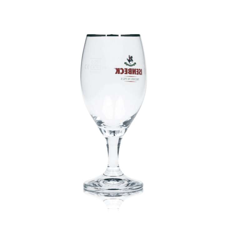 6x Isenbeck Bier Glas 0,25l Pils Pokal Tulpe Silberrand Gläser Export Brauerei