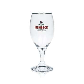 6x Isenbeck Bier Glas 0,25l Pils Pokal Tulpe Silberrand...