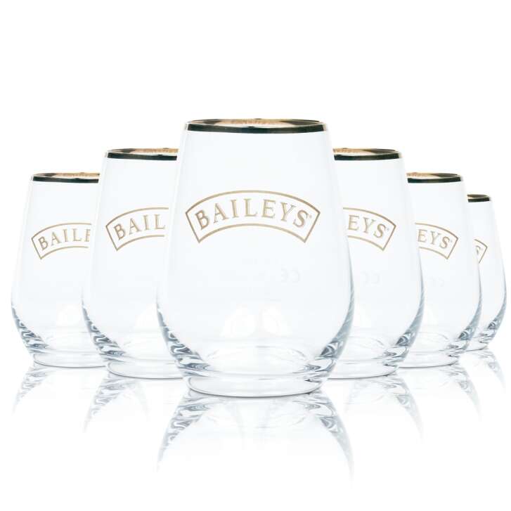 6x Baileys Glas Tasting 0,15l Tumbler Goldrand Likör Gläser 4cl Eichstrich Gastr