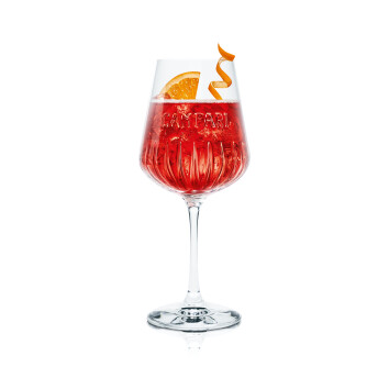 6x Campari Spritz Glas 0,49l Wein Gläser Relief Kontur Longdrink Cocktail Italy