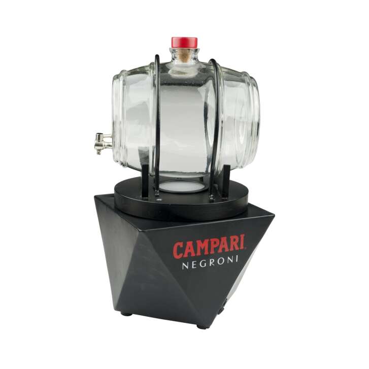 Negroni Campari Showfass Glas LED drehbar Zapfanlage Leuchtreklame Display Bar