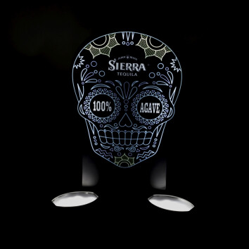 Sierra Tequila LED Glorifier für 2 Flaschen Leuchtreklame Schild Werbung Skull