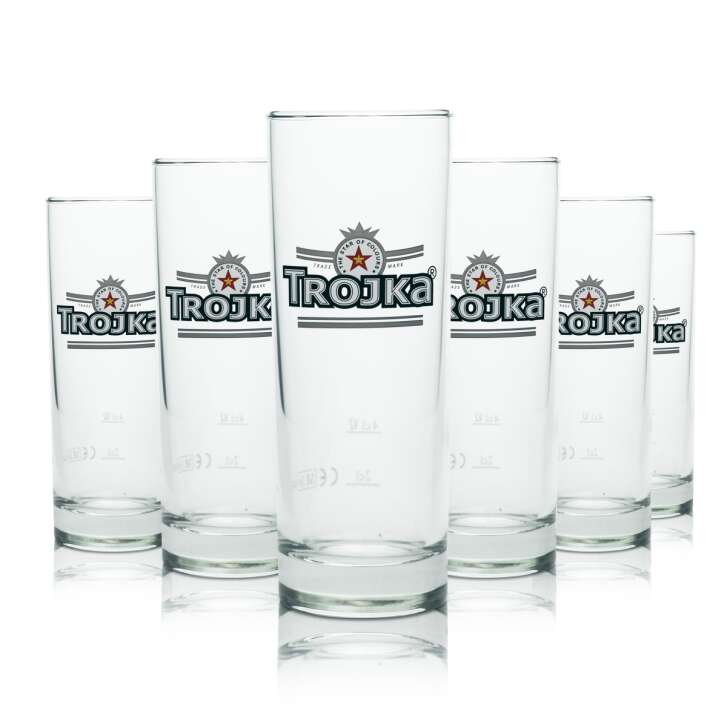 6x Trojka Vodka Glas Longdrink 2cl 4cl Cocktail Gläser Stange Schnaps Shot Bar