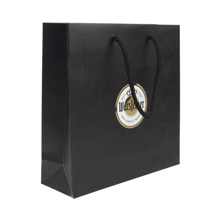 Warsteiner Bier Geschenktüte Tasche Trage Einkaufstasche schwarz Papiertüte