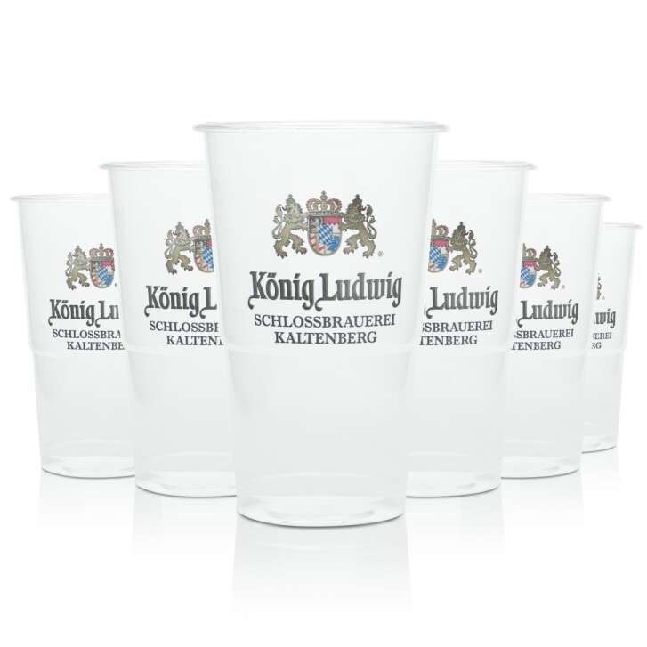 70x König Ludwig Bier Einweg Becher 0,3l Festival Glas Kunststoff Cup Plastik