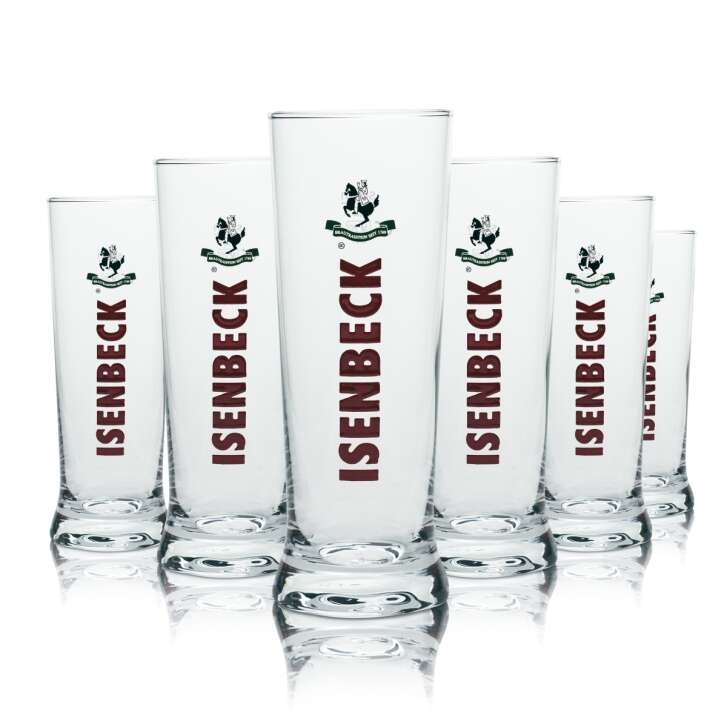 6x Isenbeck Bier Glas 0,2l Szeneglas Pokal Star Cup Tulpe Gläser Brauerei Beer