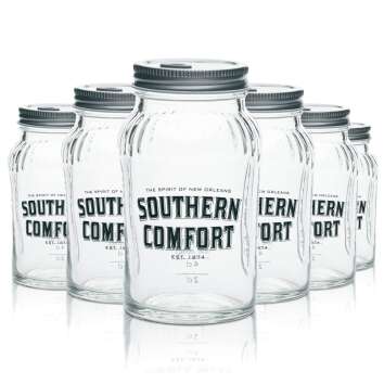 6x Southern Comfort Glas Mason Jar 0,33l MIT Deckel...
