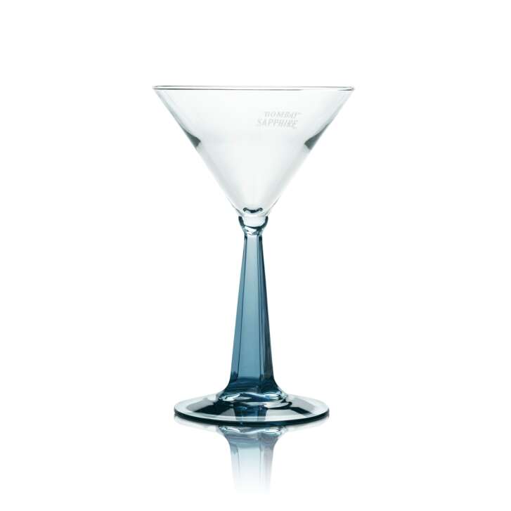 1 Bombay Sapphire Gin Glas 0,1l Martinischale Blau neu
