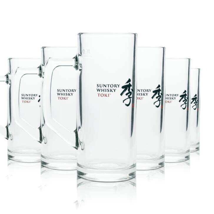 6x Suntory Toki Whisky Glas 0,3l Krug Seidel Cocktail Gläser Longdrink Japan