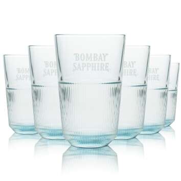 6x Bombay Sapphire Gin Glas 0,35l Longdrink Relief...