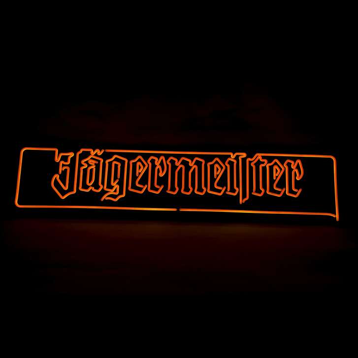 1 Jägermeister Likör Leuchtreklame Neon-Schriftzug Orange LED Wand+Deckenmonage inkl. Netzteil neu