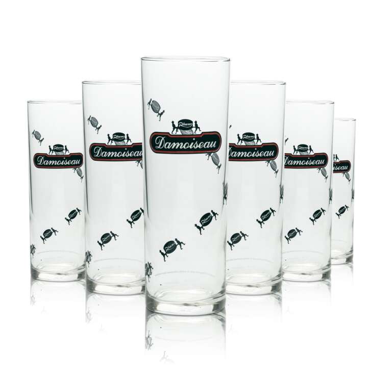 6 Damoiseau Rum Glas 0,25l Longdrinkglas "Tubo" neu
