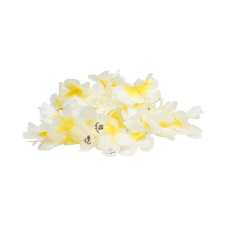 6x Malibu Likör Halsketten Blumenketten Hawaii Party Karneval gelb Weiß Deko