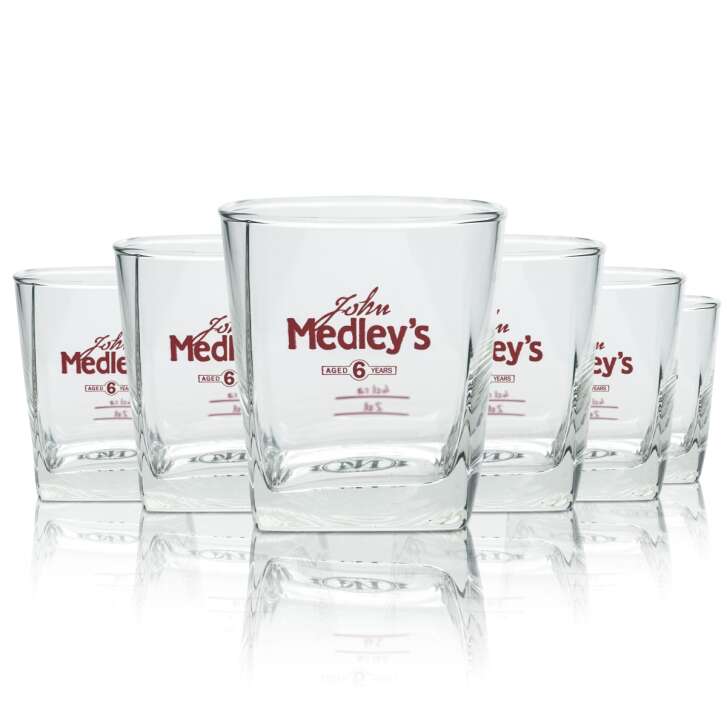 6x John Medleys Whiskey Glas 0,2l Tumbler Gläser Tasting Schwenker Bourbon