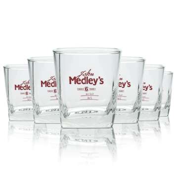 6x John Medleys Whiskey Glas 0,2l Tumbler Gläser...