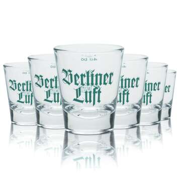 6x Berliner Luft Glas 4cl Schnaps Gläser Stamper...