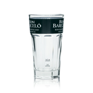 6x Ron Barcelo Rum Glas 0,34l Longdrink Gläser Cocktail Relief Kontur 2cl 4cl