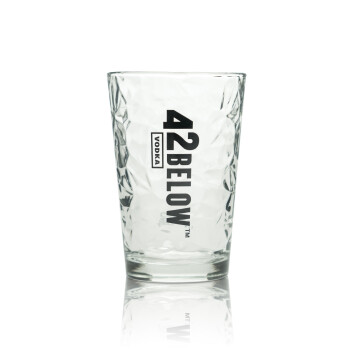 6x 42 Below Vodka Glas 0,4l Longdrink Gläser Relief...