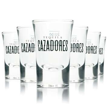 6x Cazadores Tequila Glas 2cl Schnaps Gläser Kurze Stamper Shot Pinnchen Bar