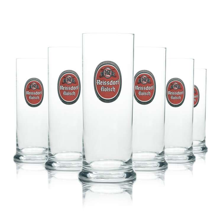 6x Reissdorf Bier Glas 0,3l Kölsch Stange Becher Gläser Köln Kölschglas Brauer